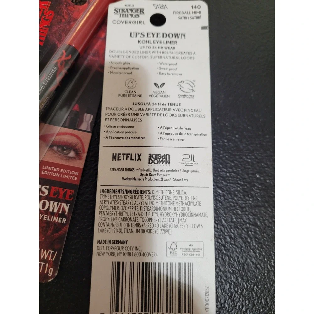 Covergirl Stranger Things Eyeliner Women 2pk Fireball Himi New Satin‎ Red 140